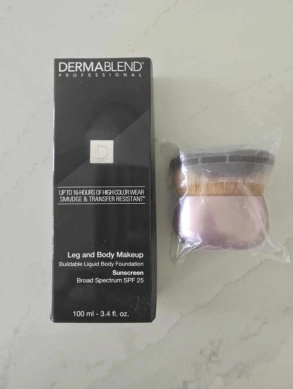 Dermablend Leg and Body Makeup Liquid Foundation + Pink Brush Included